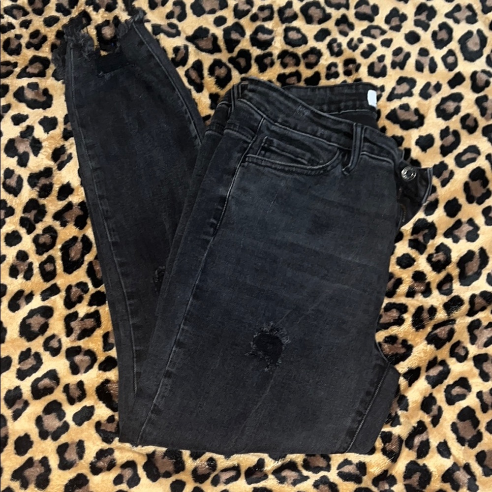 Vervet Black Distressed Skinny Jeans